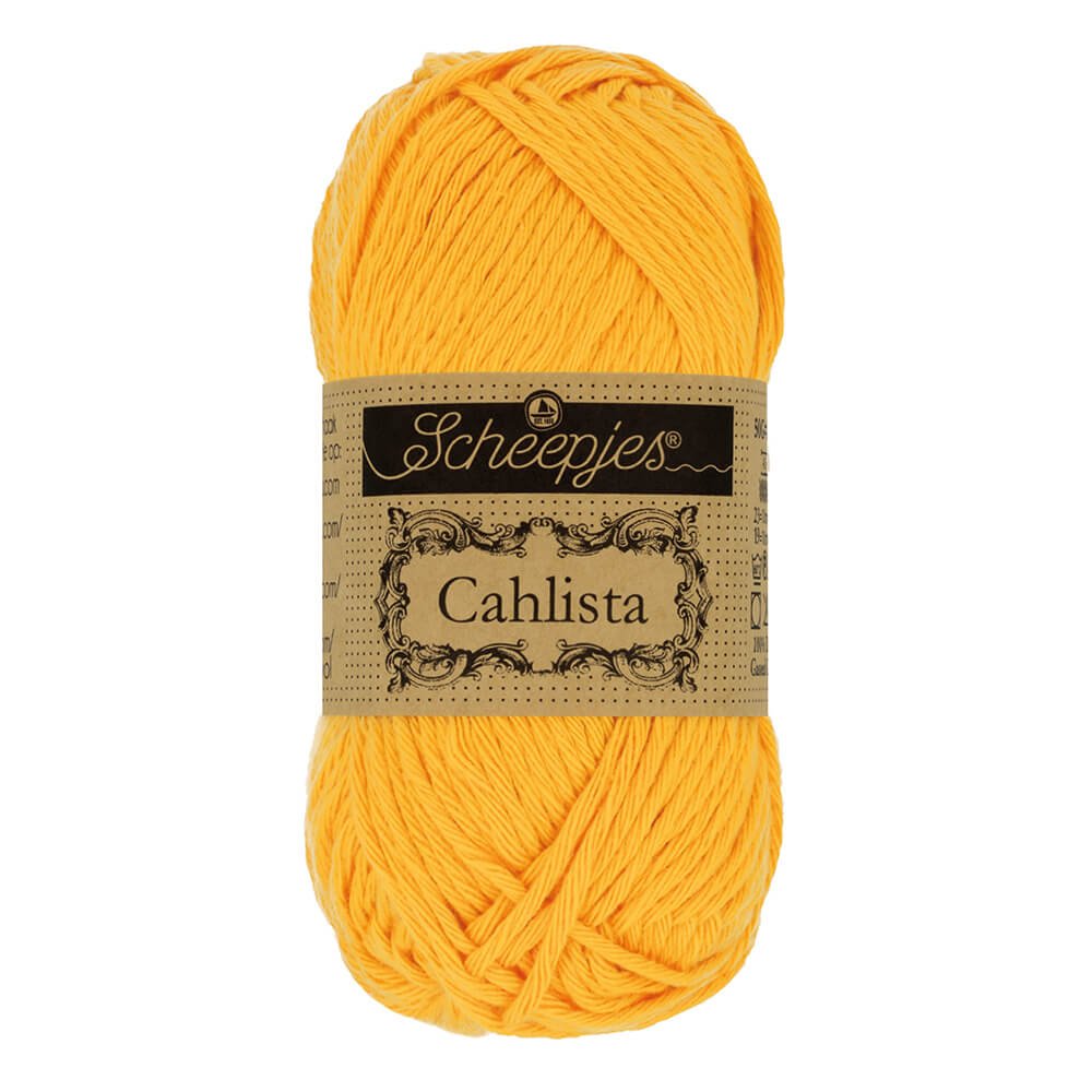 Scheepjes Cahlista, 50 gr. Price is for 10 balls. Minimum order per color 10 balls. 208 Yellow Gold | Knitting yarn shop / dzijas veikals