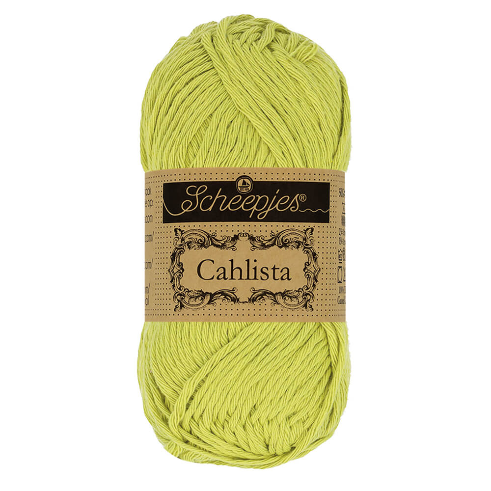 Scheepjes Cahlista, 50 gr. Price is for 10 balls. Minimum order per color 10 balls. 512 Lime | Knitting yarn shop / dzijas veikals