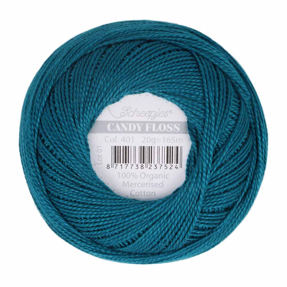 Scheepjes Candy Floss 20g 401 Dark Teal | Knitting yarn shop / dzijas veikals