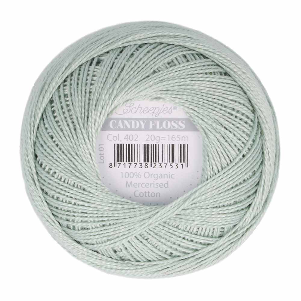 Scheepjes Candy Floss 20g 402 Silver Green | Knitting yarn shop / dzijas veikals