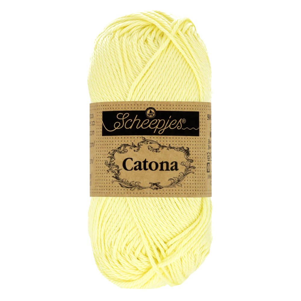 Scheepjes Catona 25g (selection of colours from 074 to 414) 100 Lemon Chiffon | Knitting yarn shop / dzijas veikals