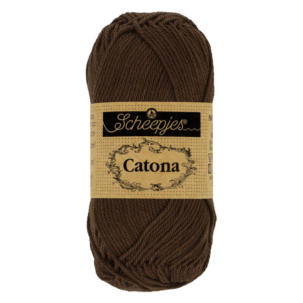 Scheepjes Catona 25g (selection of colours from 074 to 414) 162 Black Coffee | Knitting yarn shop / dzijas veikals