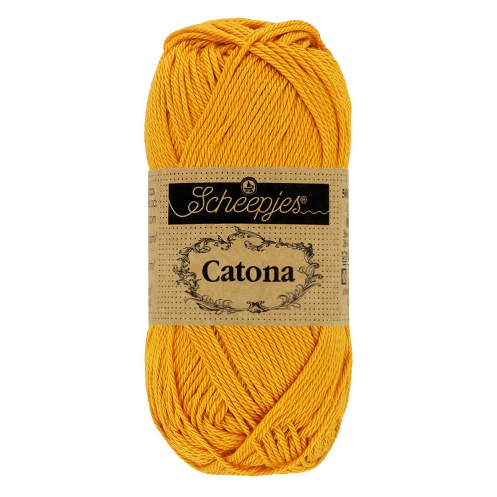 Scheepjes Catona 25g (selection of colours from 074 to 414) 249 Saffron | Knitting yarn shop / dzijas veikals