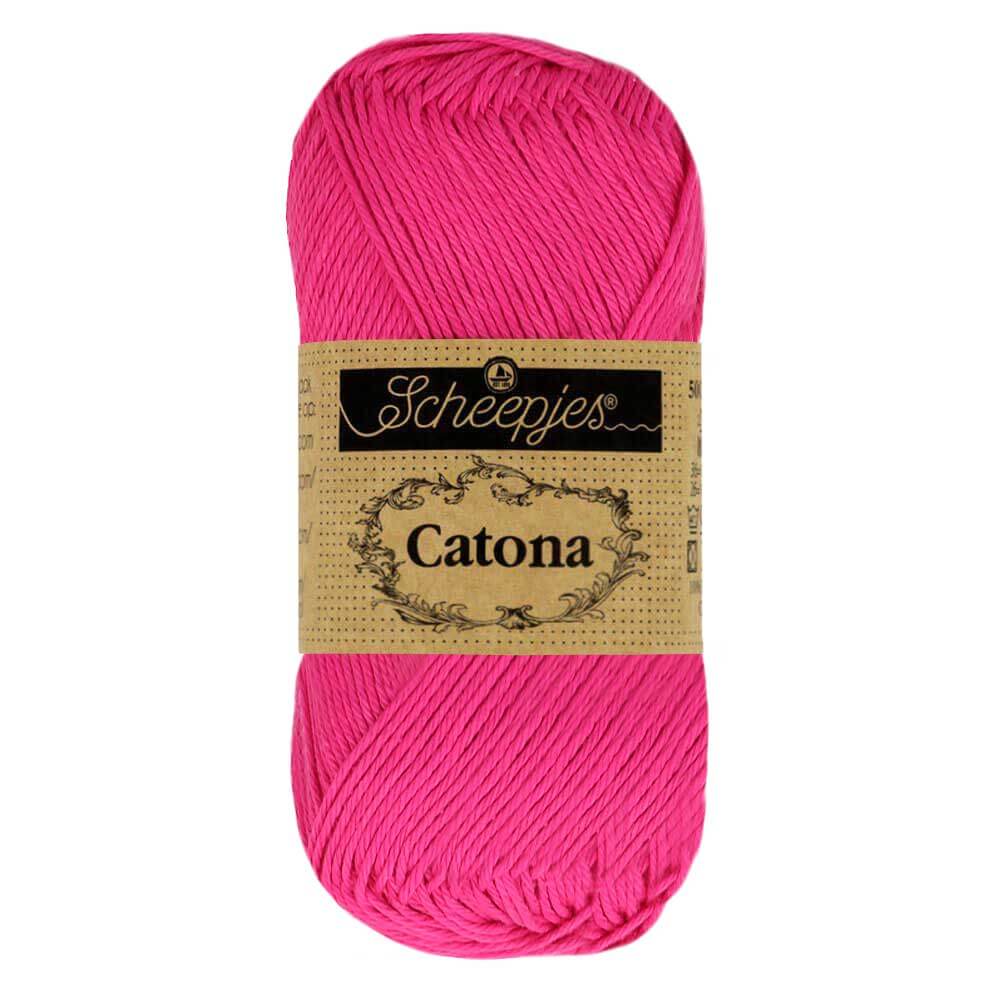 Scheepjes Catona 50g, colors from 400 to 604 604 Neon Pink | Knitting yarn shop / dzijas veikals