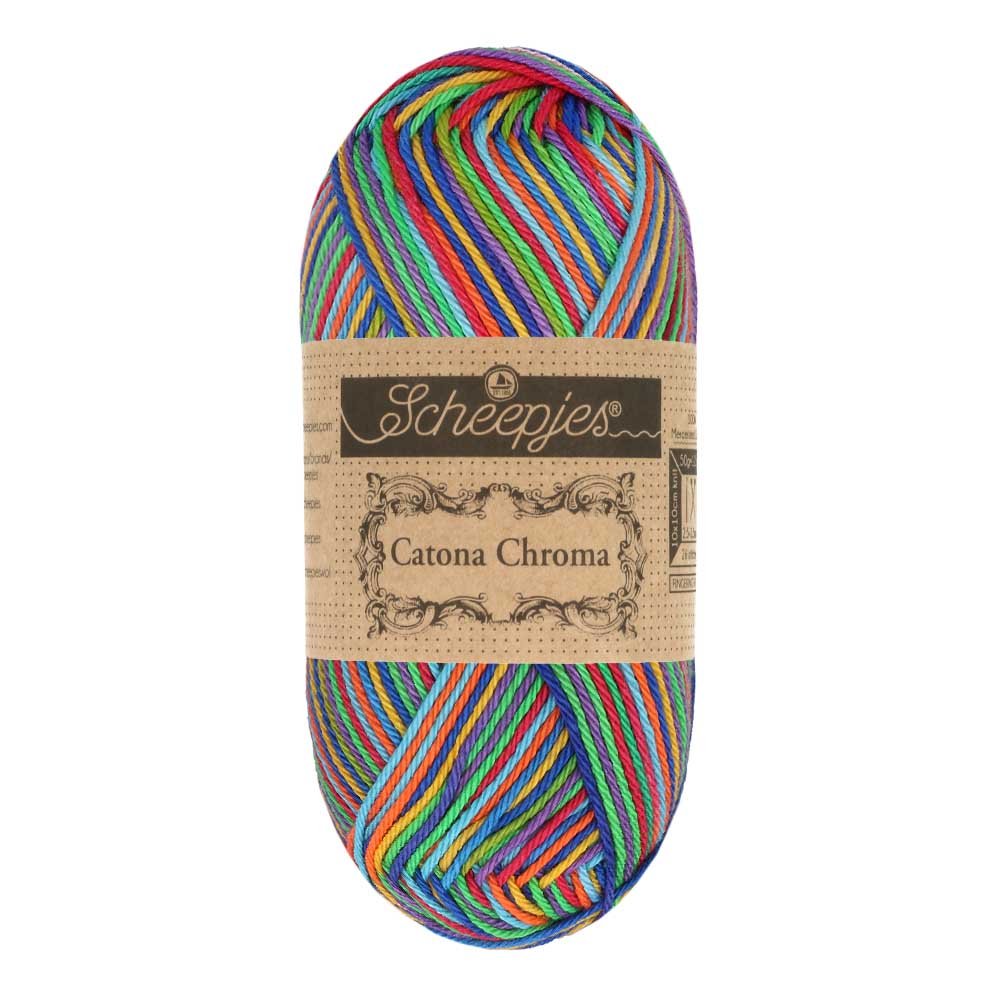 Scheepjes Catona Chroma 50g 022 Rainbow | Knitting yarn shop / dzijas veikals