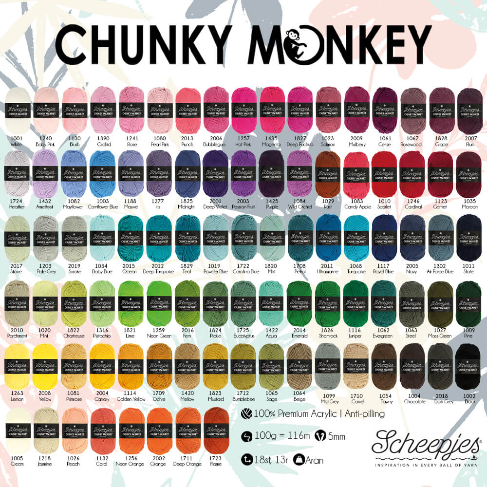 Scheepjes Chunky Monkey 100g 1001 White | Knitting yarn shop / dzijas veikals