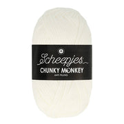 Scheepjes Chunky Monkey 100g 1001 White | Knitting yarn shop / dzijas veikals