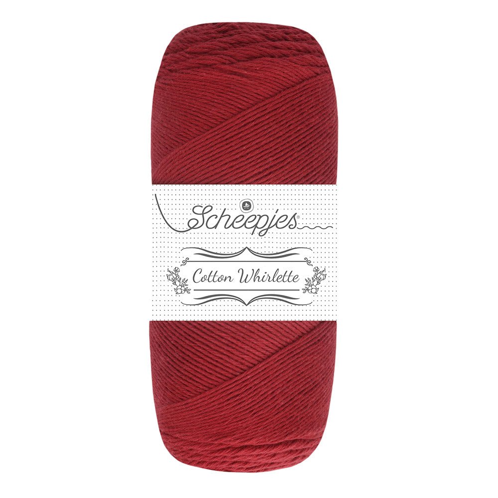 Scheepjes Cotton Whirl - 100% organic cotton yarn 810 Cherry | Knitting yarn shop / dzijas veikals