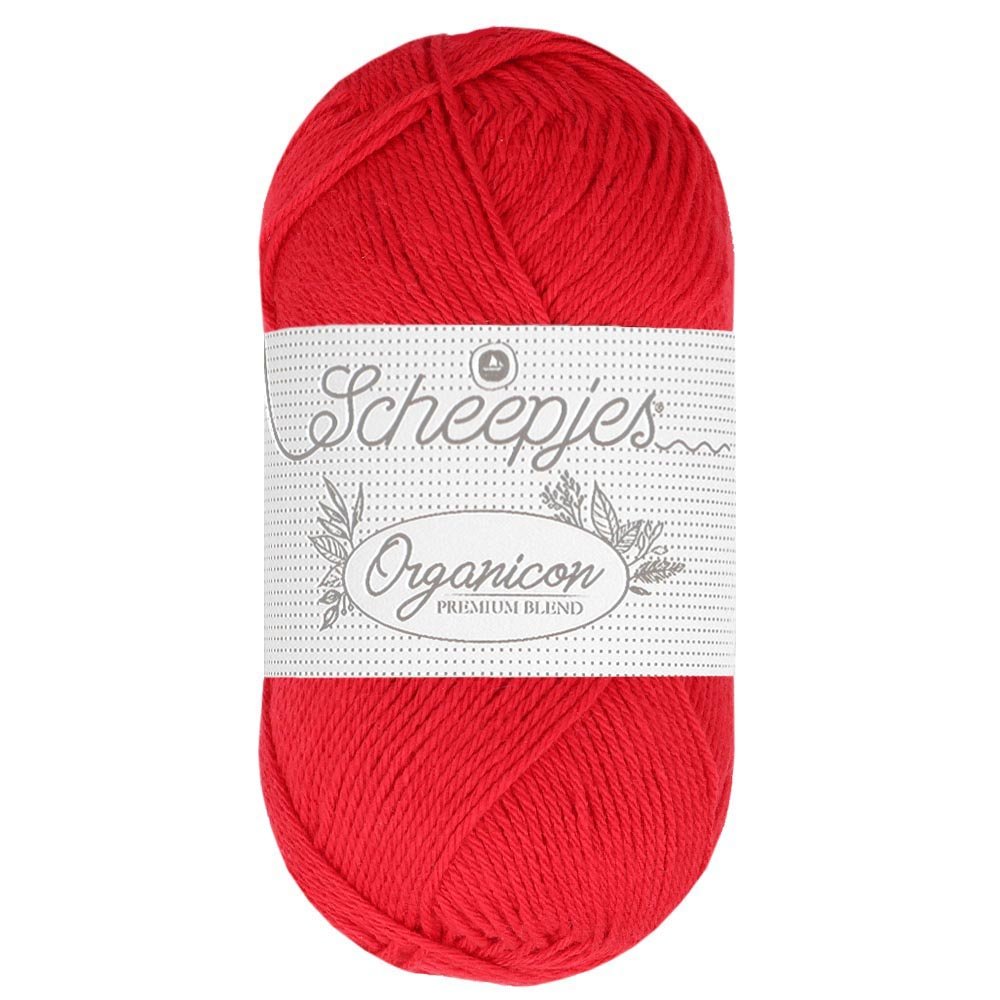 Scheepjes Organicon 50g 244 Red Rose | Knitting yarn shop / dzijas veikals