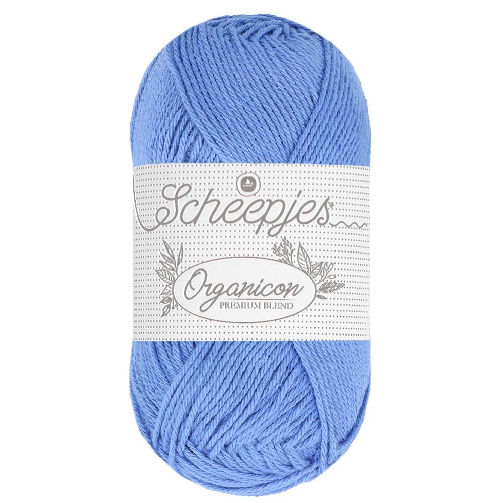 Scheepjes Organicon 50g 253 Cornflower | Knitting yarn shop / dzijas veikals