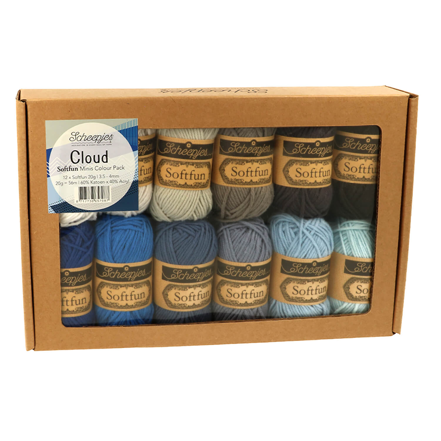Scheepjes Softfun colour pack 12x20g - 1pc - Cloud Cloud | Knitting yarn shop / dzijas veikals