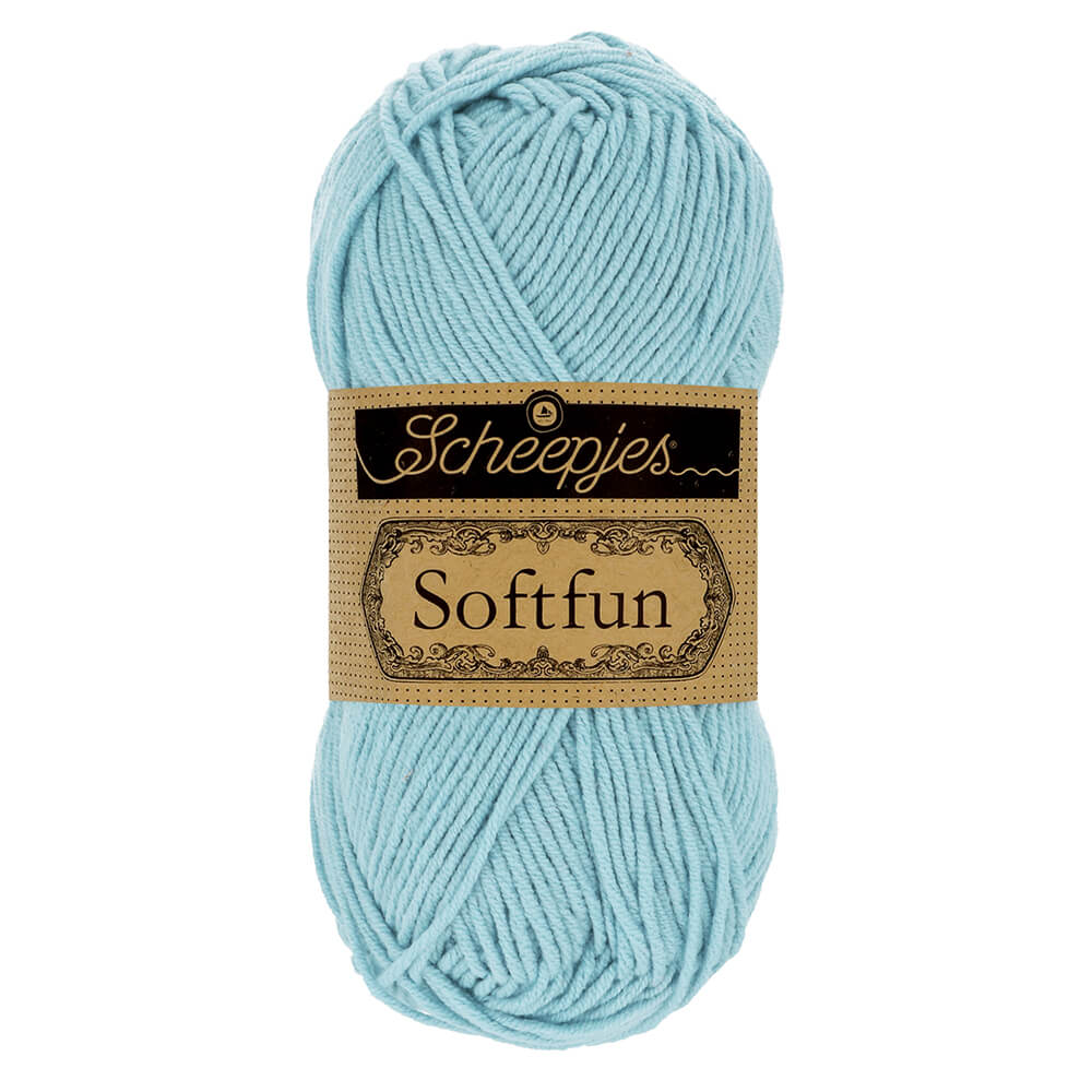 Scheepjes Softfun Yarn, colours 2401 - 2639 2432 Light Blue | Knitting yarn shop / dzijas veikals