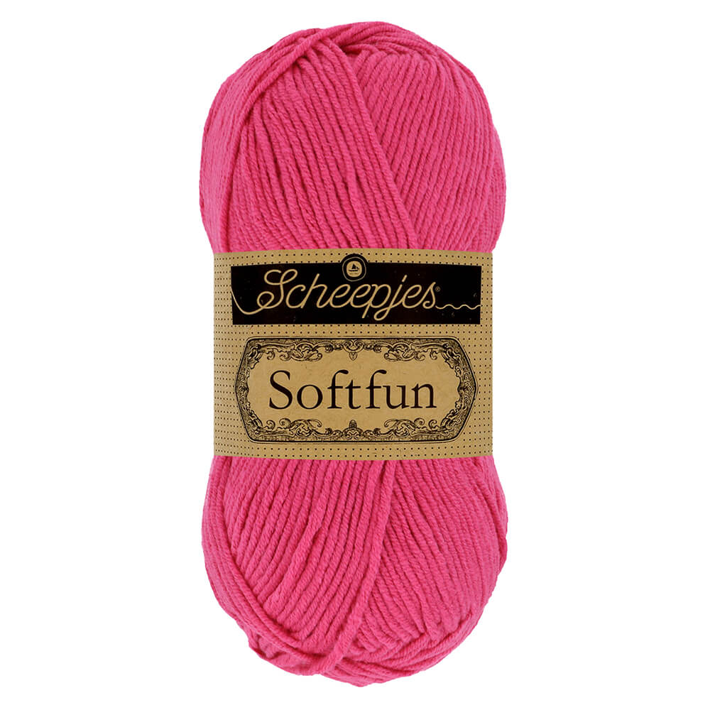 Scheepjes Softfun Yarn, colours 2401 - 2639 2495 Hot Pink | Knitting yarn shop / dzijas veikals
