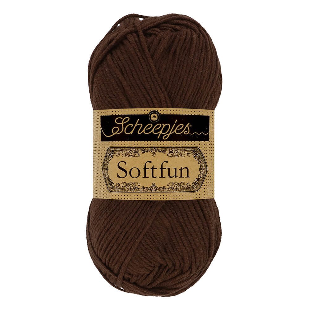 Scheepjes Softfun Yarn, colours 2401 - 2639 2623 Chocolate | Knitting yarn shop / dzijas veikals