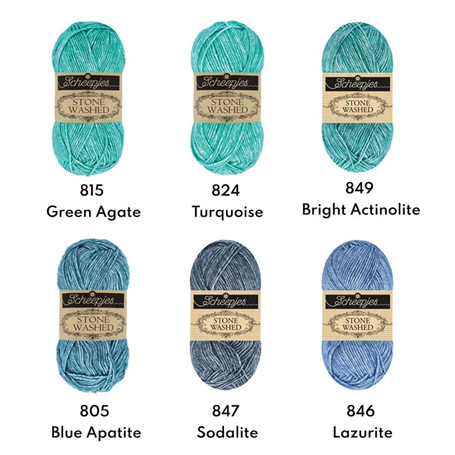 Scheepjes Stone Washed Yarn, 50g 801 Moon Stone | Knitting yarn shop / dzijas veikals
