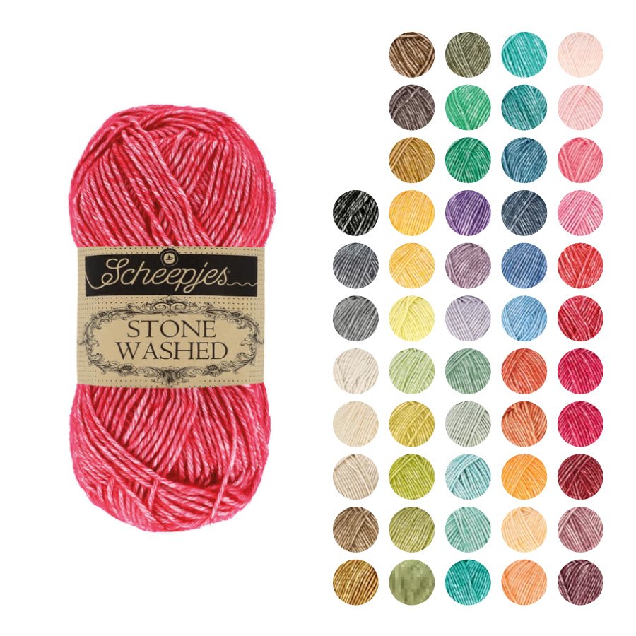 Scheepjes Stone Washed Yarn, 50g 801 Moon Stone | Knitting yarn shop / dzijas veikals