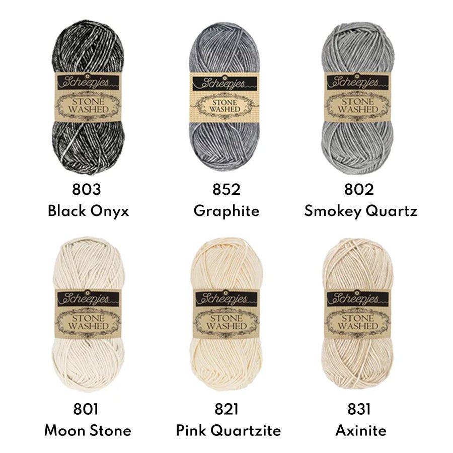 Scheepjes Stone Washed Yarn, 50g 801 Moon Stone | Knitting yarn shop / dzijas veikals