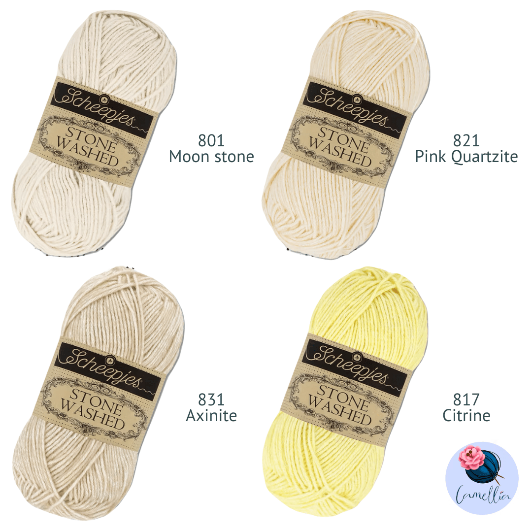 Scheepjes Stone Washed Yarn, 50g 801 Moon Stone | Knitting yarn shop / dzijas veikals