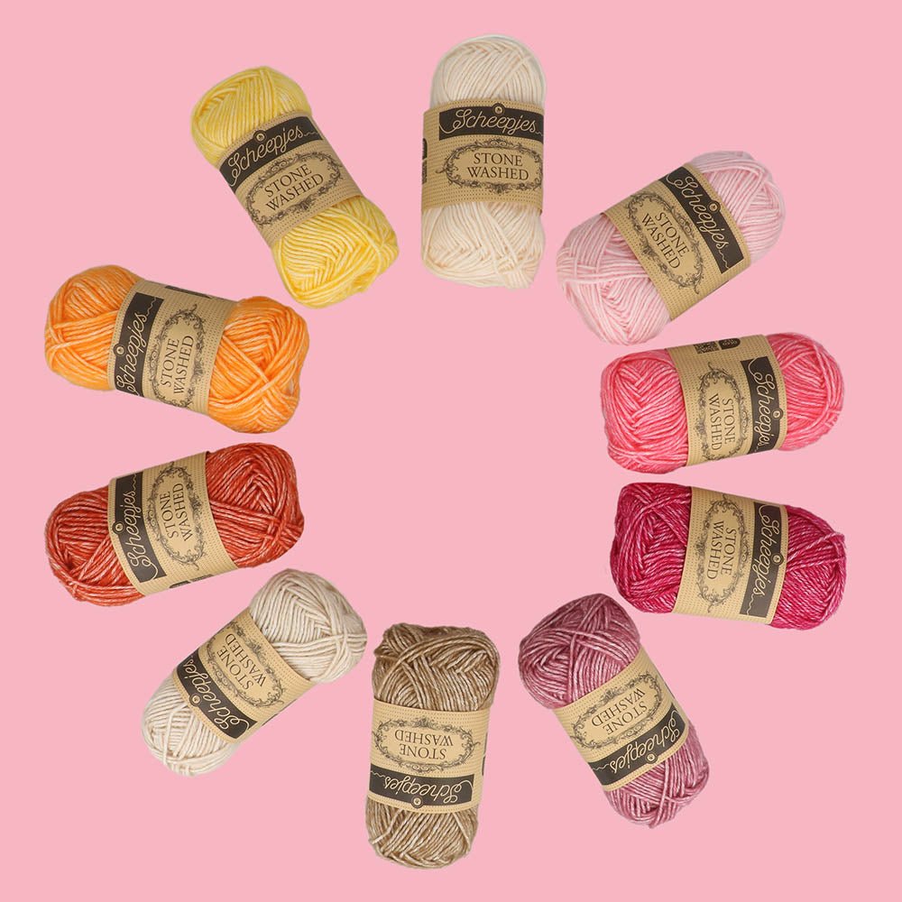 Scheepjes Stone Washed Yarn colour pack 10x25g Intensions | Knitting yarn shop / dzijas veikals