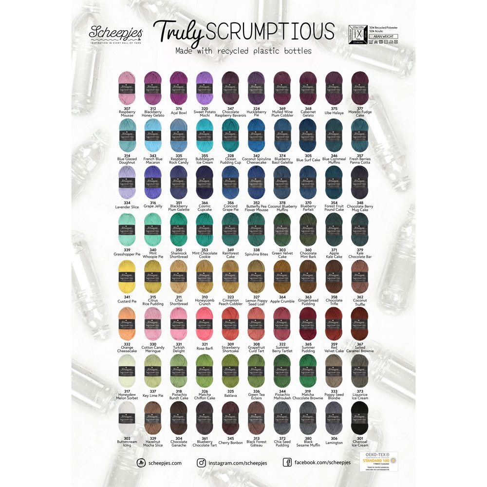 Scheepjes Truly Scrumptious , set of 5 pieces, each 100g 381 Goji Berry Smoothie | Knitting yarn shop / dzijas veikals