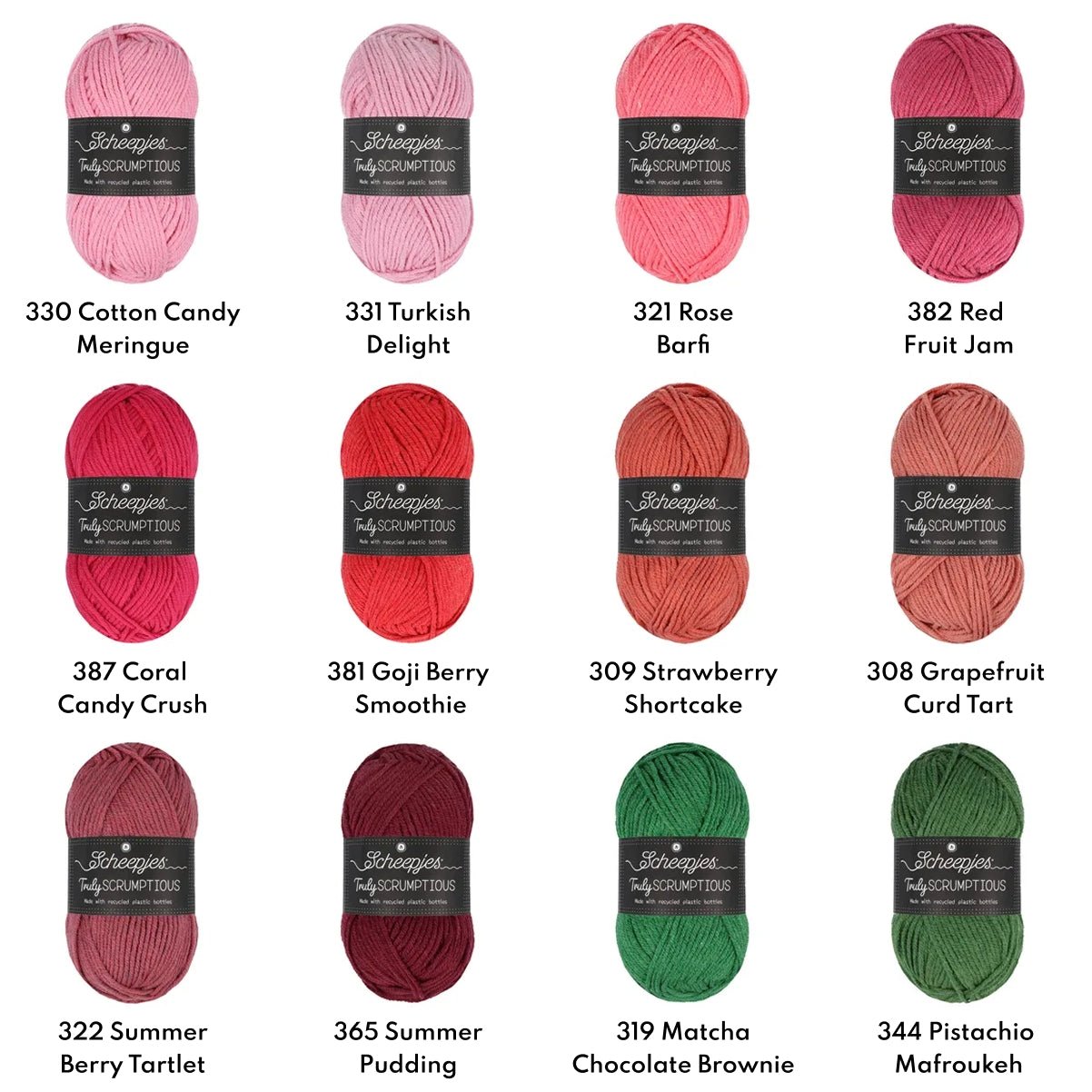 Scheepjes Truly Scrumptious , set of 5 pieces, each 100g 381 Goji Berry Smoothie | Knitting yarn shop / dzijas veikals