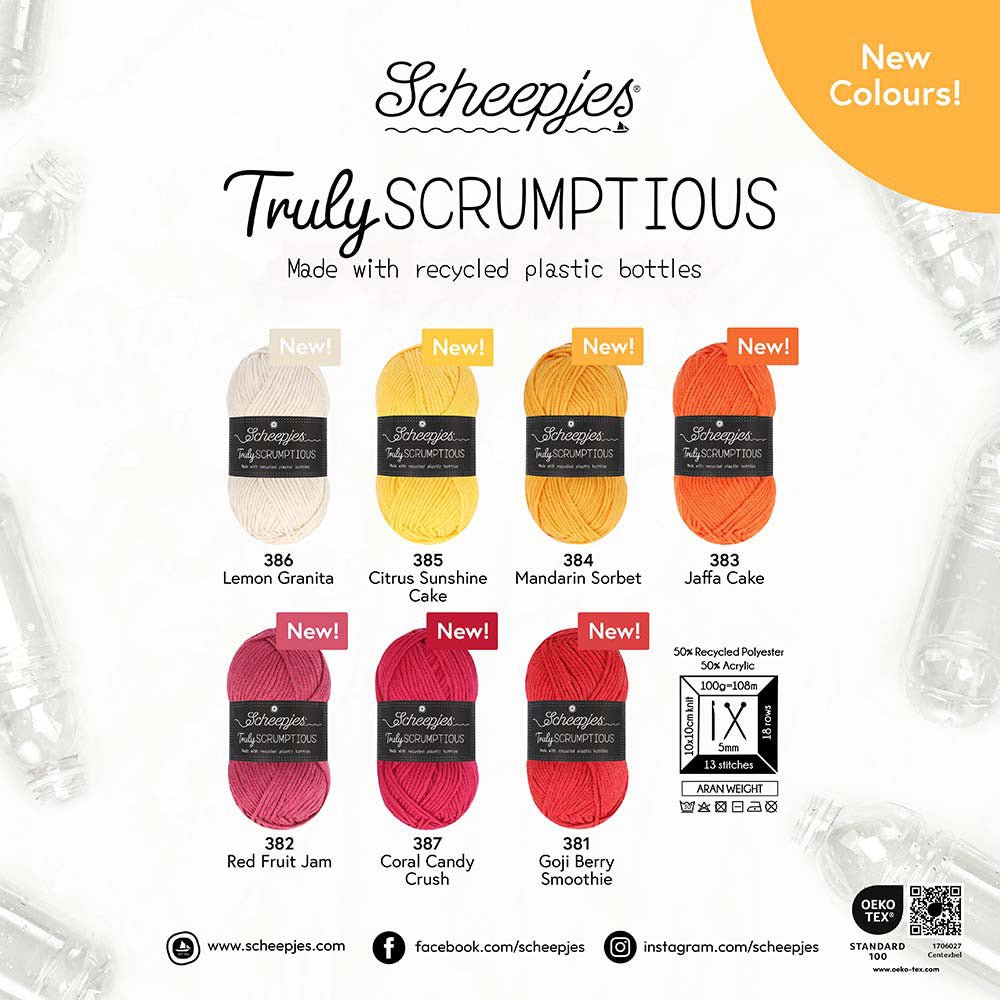 Scheepjes Truly Scrumptious , set of 5 pieces, each 100g 381 Goji Berry Smoothie | Knitting yarn shop / dzijas veikals