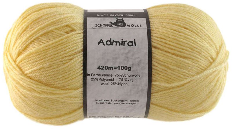 Schoppel Admiral sock yarn 0320 Vanilla | Knitting yarn shop / dzijas veikals