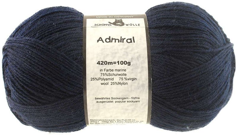 Schoppel Admiral sock yarn 4485 Navy Blue | Knitting yarn shop / dzijas veikals