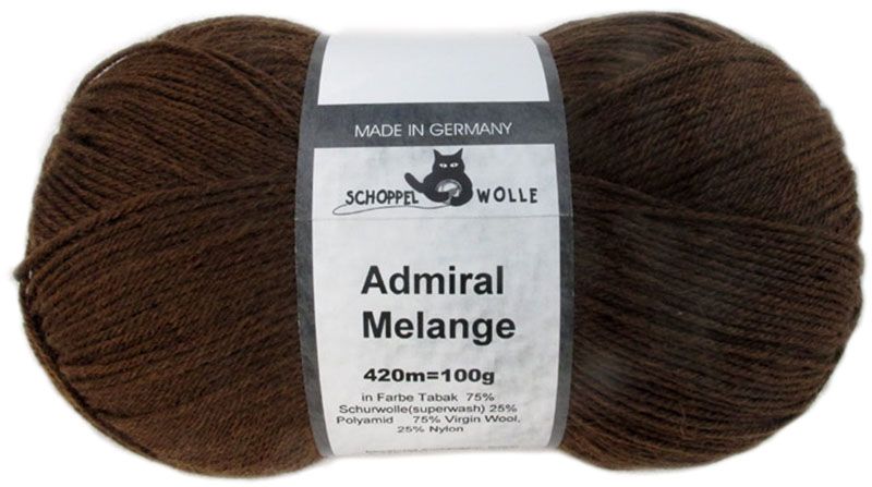Schoppel Admiral sock yarn Melange 8488M Tobacco | Knitting yarn shop / dzijas veikals