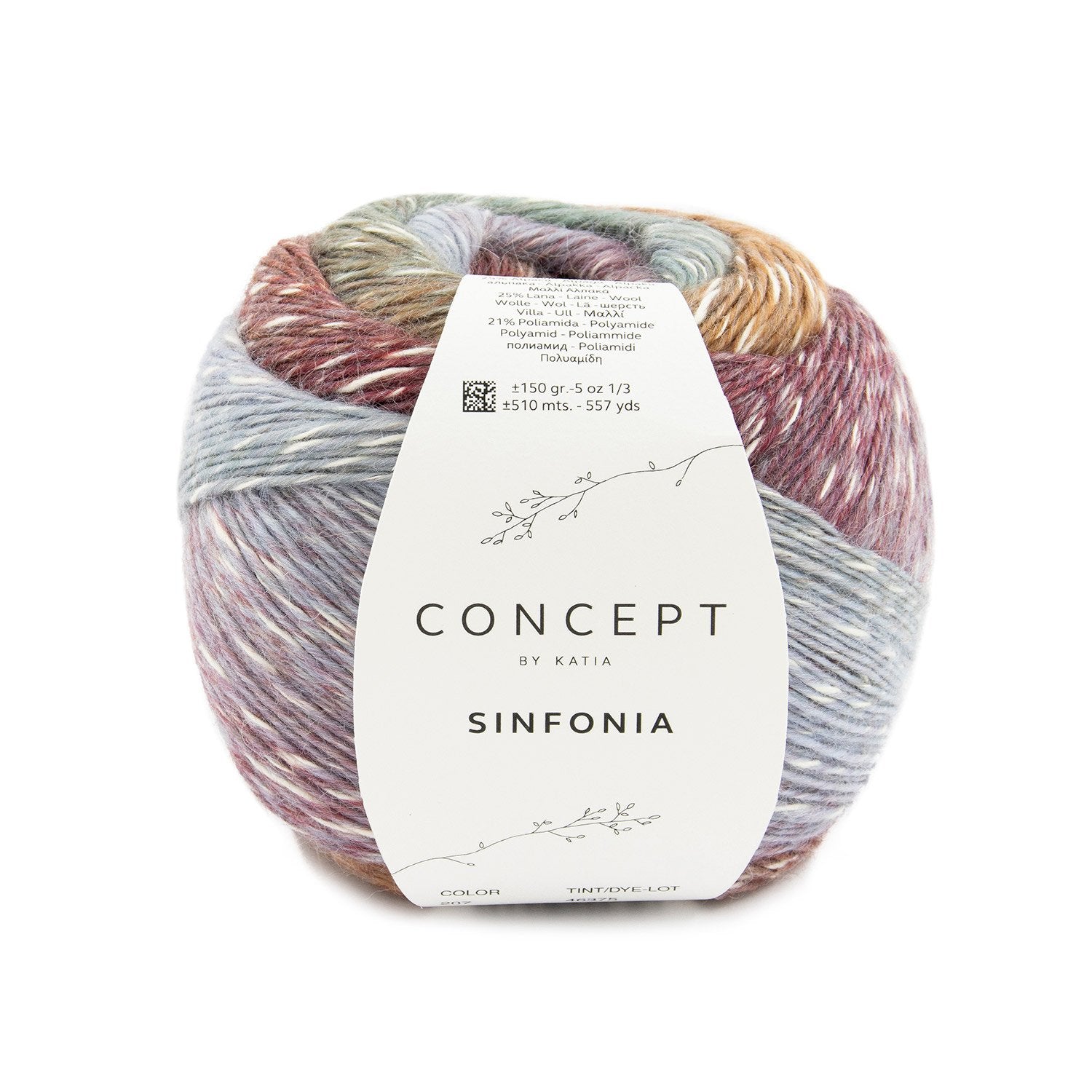 SINFONIA Alpaca & Cotton Singles Yarn – Multicolor Laceweight by Concept by Katia 207 - aguas/teja/rojizo | Knitting yarn shop / dzijas veikals
