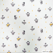 Sweat AW Penguins Dance,95% Cotton - 5% Elastane,145 - 150cm - 245gr/mt2 | Knitting yarn shop / dzijas veikals