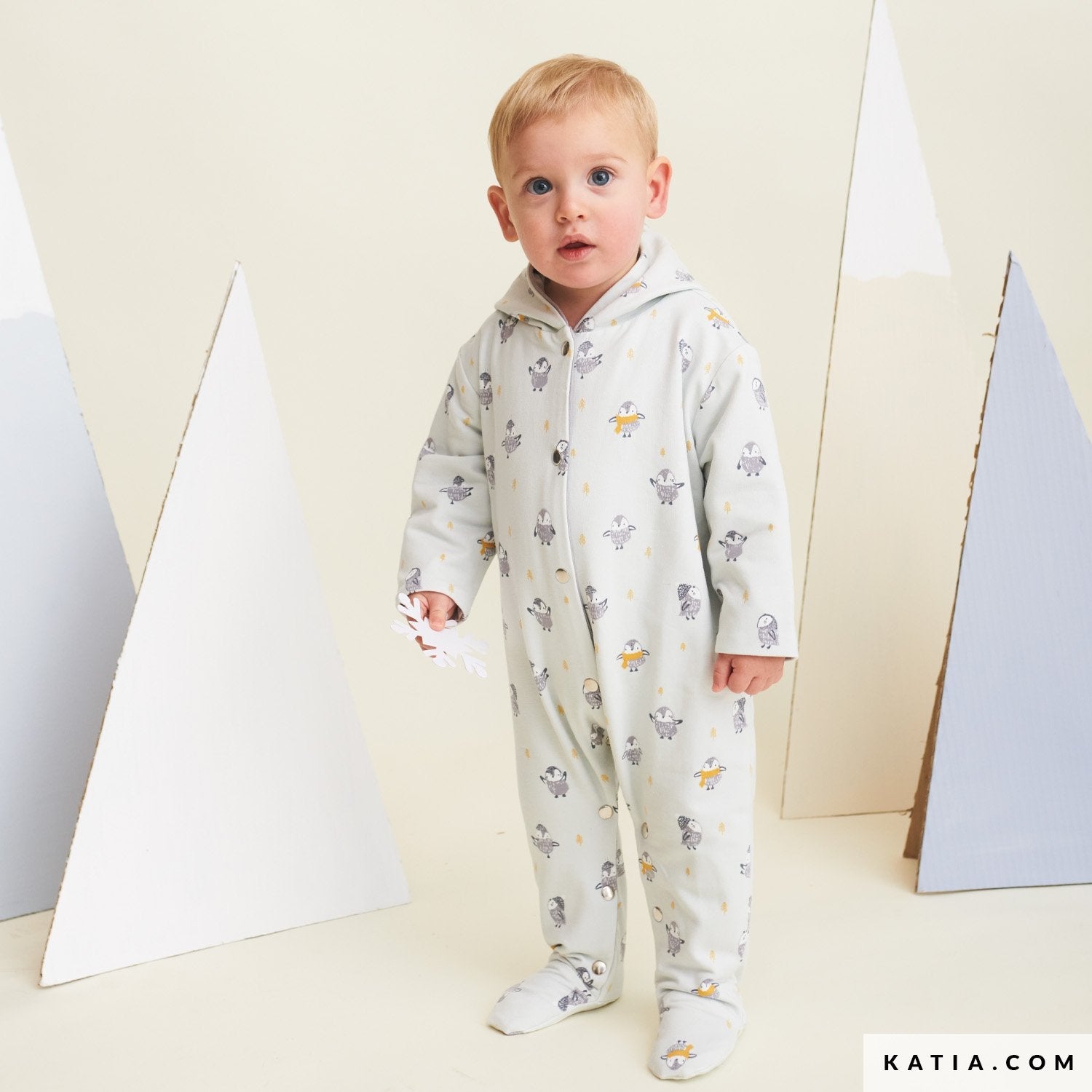 Sweat AW Penguins Dance,95% Cotton - 5% Elastane,145 - 150cm - 245gr/mt2 | Knitting yarn shop / dzijas veikals