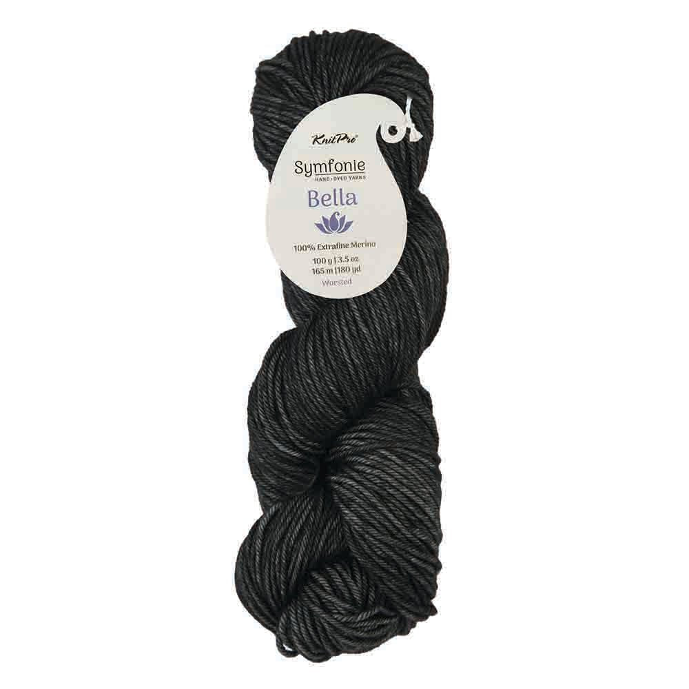 Symfonie Bella Semisolid – Hand-Dyed Superwash Merino Yarn SS4009 Black Pepper | Knitting yarn shop / dzijas veikals