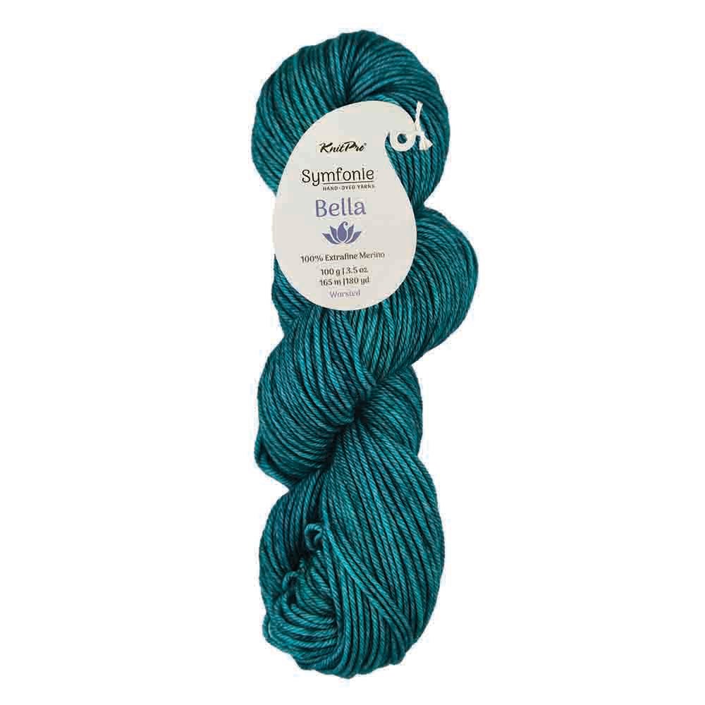 Symfonie Bella Semisolid – Hand-Dyed Superwash Merino Yarn SS4018 Peacock Green | Knitting yarn shop / dzijas veikals
