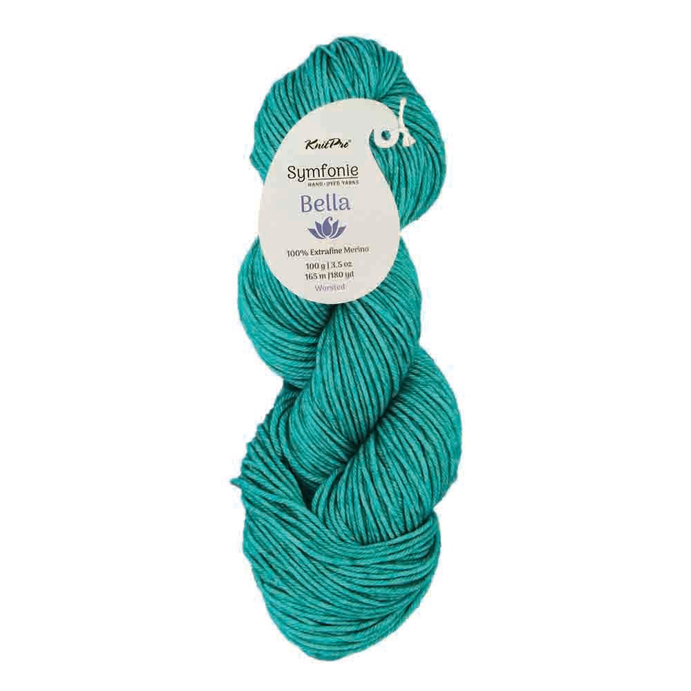 Symfonie Bella Semisolid – Hand-Dyed Superwash Merino Yarn SS4019 Emerald Sea | Knitting yarn shop / dzijas veikals