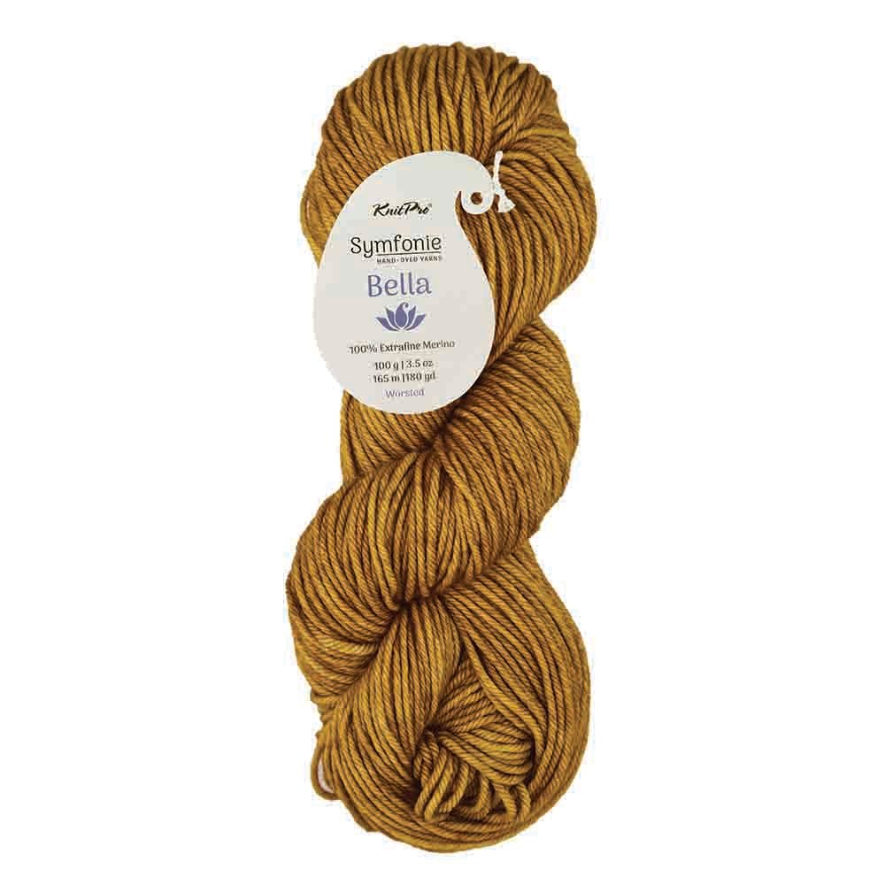 Symfonie Bella Semisolid – Hand-Dyed Superwash Merino Yarn SS4022 Spicy Mustard | Knitting yarn shop / dzijas veikals