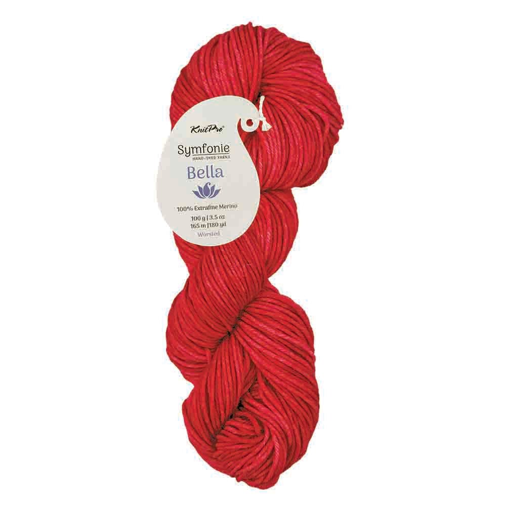 Symfonie Bella Semisolid – Hand-Dyed Superwash Merino Yarn SS4026 Bandana Red | Knitting yarn shop / dzijas veikals