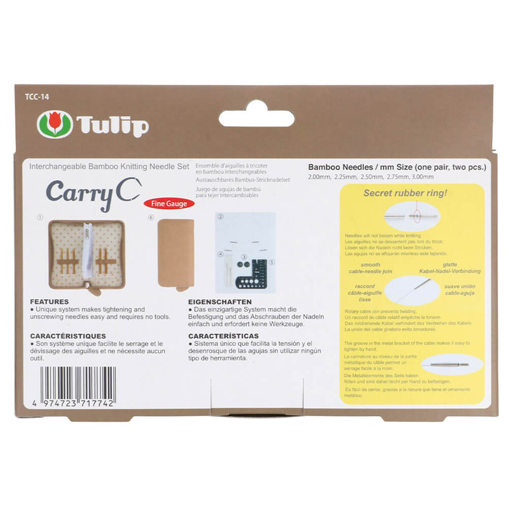 Tulip CarryC Fine Gauge interchang. needle set bamboo | Knitting yarn shop / dzijas veikals