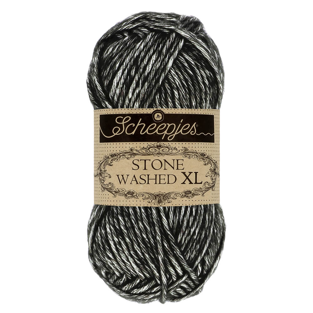 Scheepjes Stone Washed XL, 50g 843 Black Onyx | Knitting yarn shop / dzijas veikals