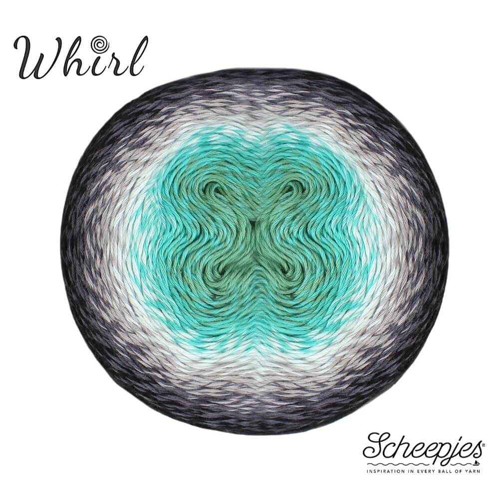 Scheepjes Whirl 1x1000m 785 Minty Black Velvet | Knitting yarn shop / dzijas veikals