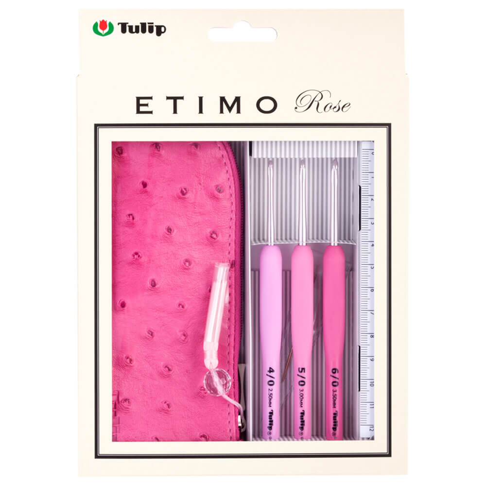 Tulip Etimo Rose crochet hook set soft - grip | Knitting yarn shop / dzijas veikals